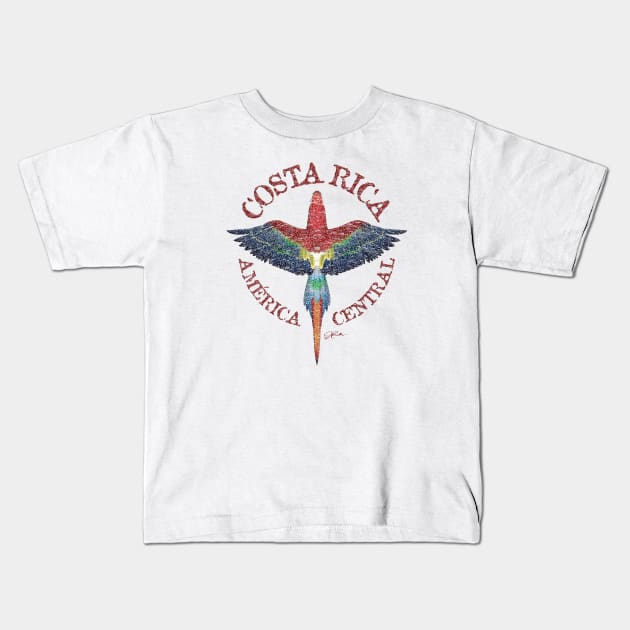 Costa Rica, America Central, Scarlet Macaw Kids T-Shirt by jcombs